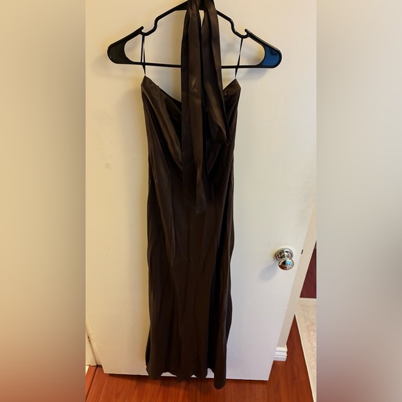 Reformation Oren Silk Dress in Black Bean - Picture 4 of 5